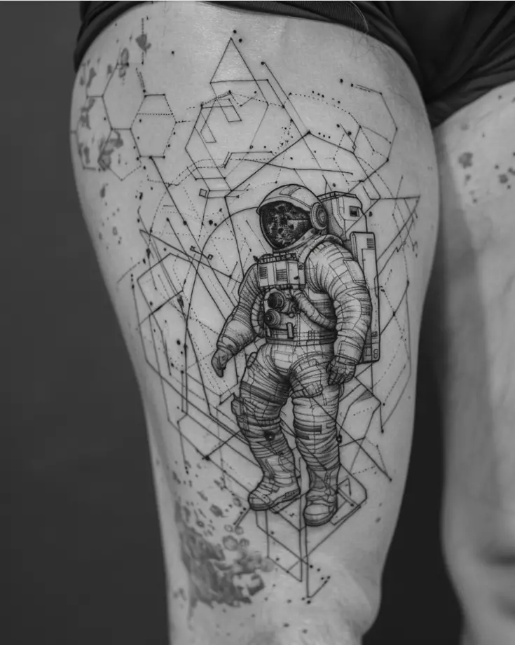 3. Abstract Astronaut Design 10 Best Astronaut Tattoo Designs in 2024: Symbols of Space Exploration