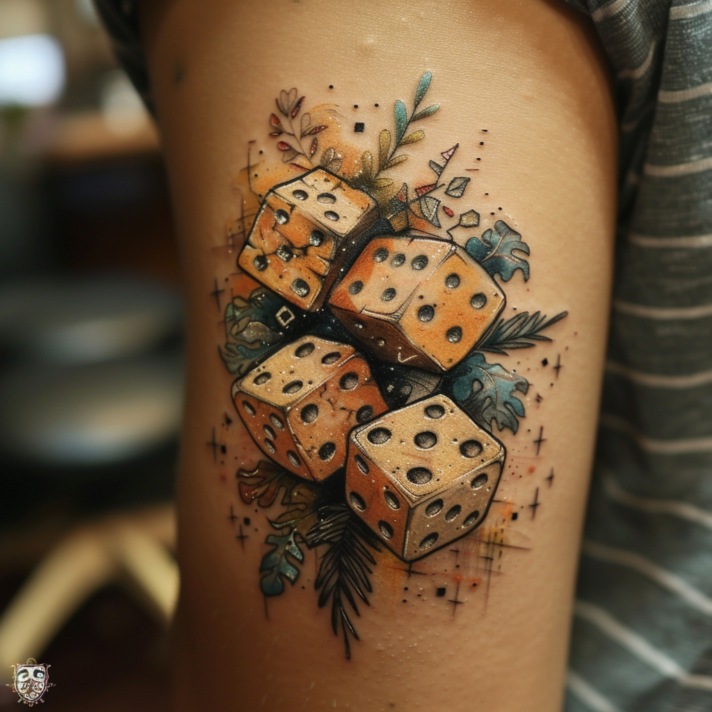3.1 3D Dice Tattoo for a Realistic Look 10 Creative Dice Tattoo Designs to Roll Out Your Luck in 2024