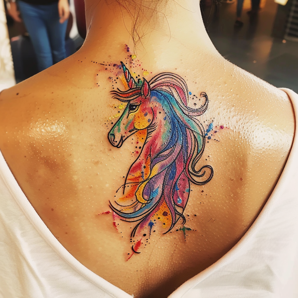 3.1 Colorful Watercolor Horse Tattoos 10 Stunning Horse Tattoo Designs to Showcase Your Equestrian Passion in 2024