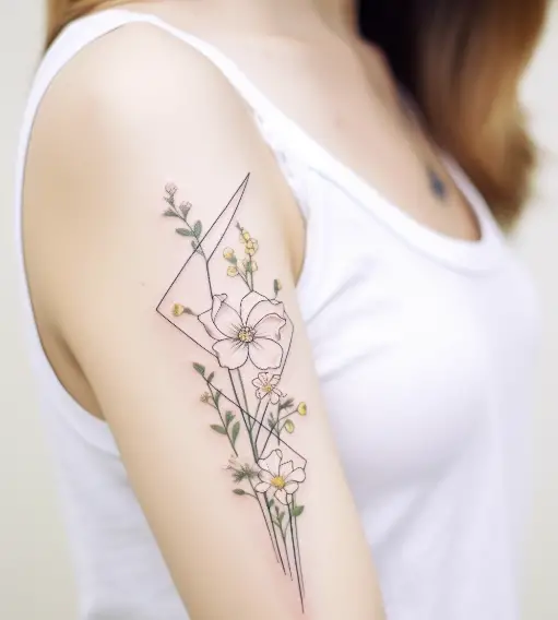 4. Geometric Lily of the Valley Tattoo 10 Stunning Lily of the Valley Tattoo Designs for 2024: Symbolism & Inspiration