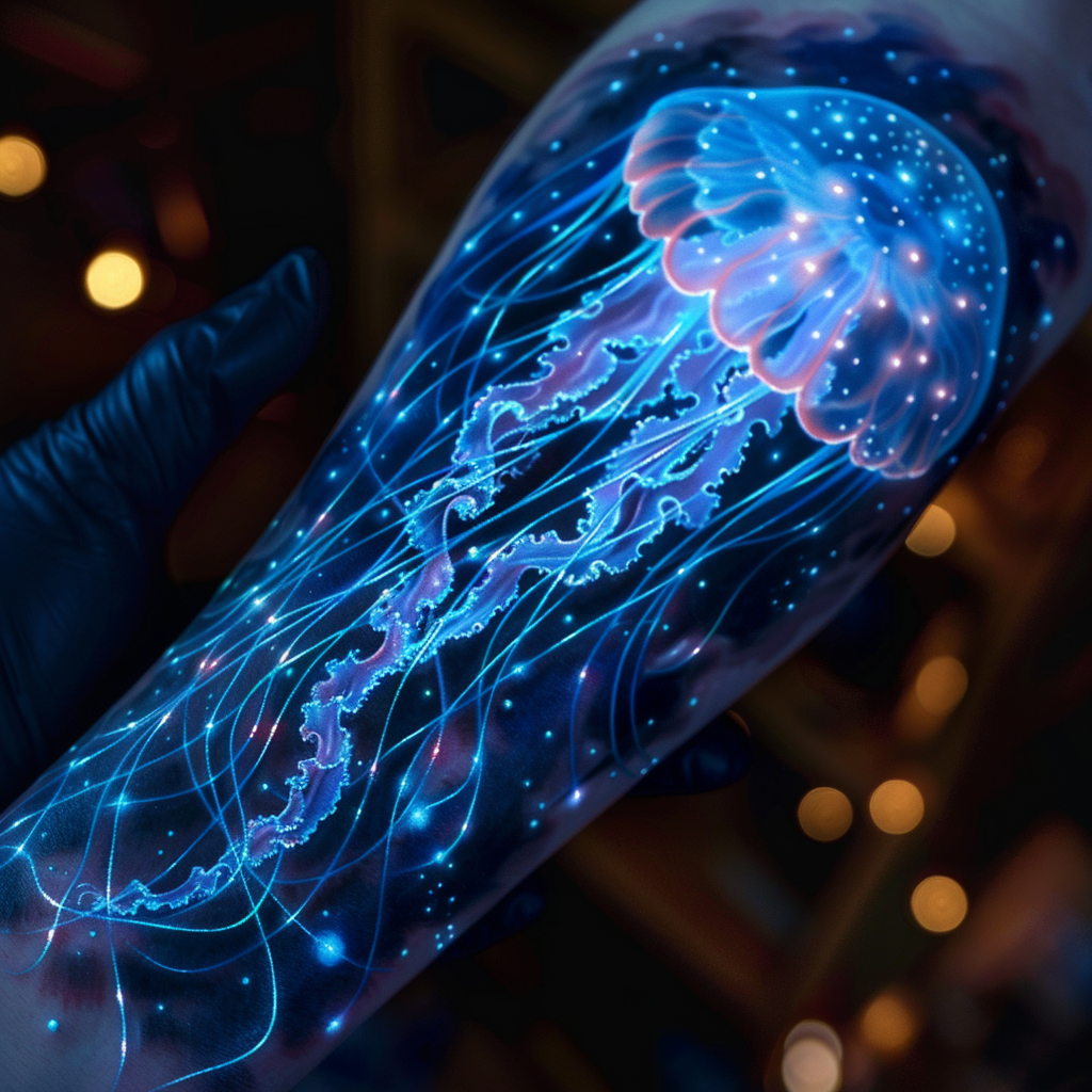 4. Glow in the Dark Jellyfish Tattoos 10 Stunning Jellyfish Tattoo Designs to Electrify Your Look in 2024