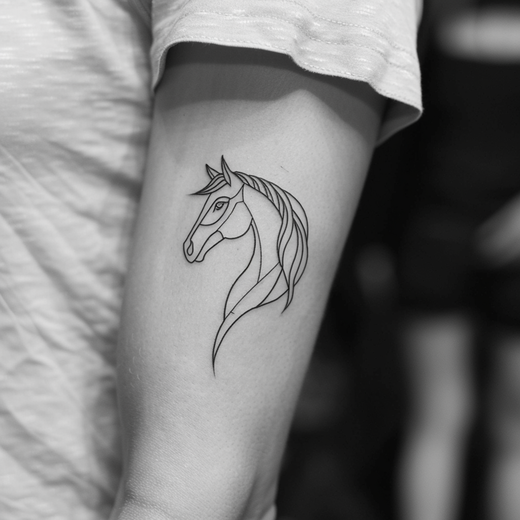 4.1 Minimalist Horse Outline Tattoos 10 Stunning Horse Tattoo Designs to Showcase Your Equestrian Passion in 2024