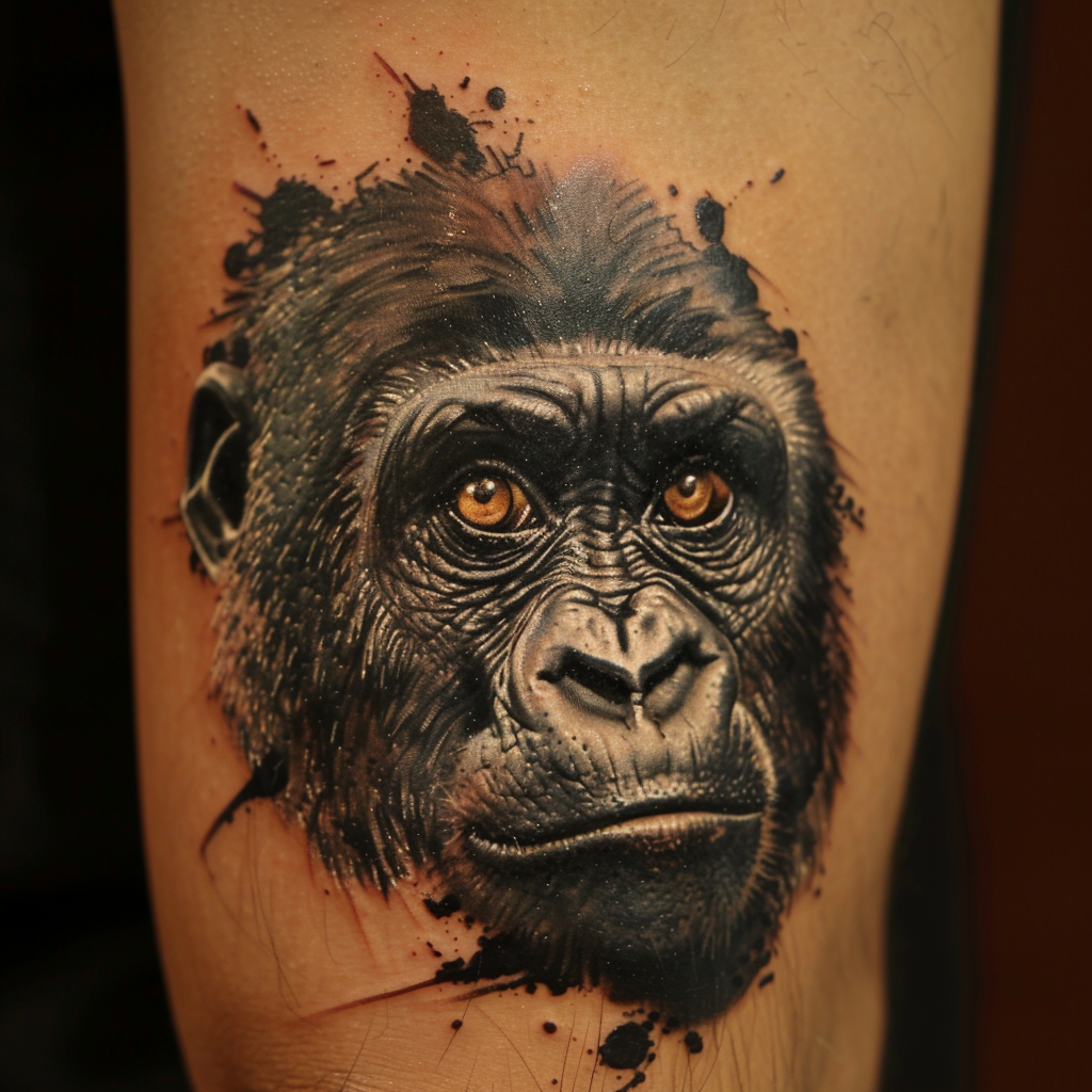 4.1 Realistic Gorilla Portrait 10 Stunning Gorilla Tattoo Designs to Showcase Your Strength in 2024