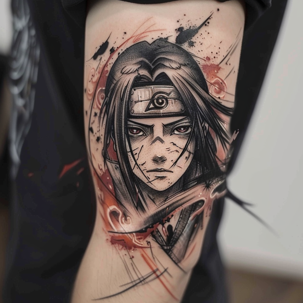 6. Itachis Akatsuki Cloak Design Tattoo 10 Striking Itachi Tattoo Designs for Ultimate Naruto Fans