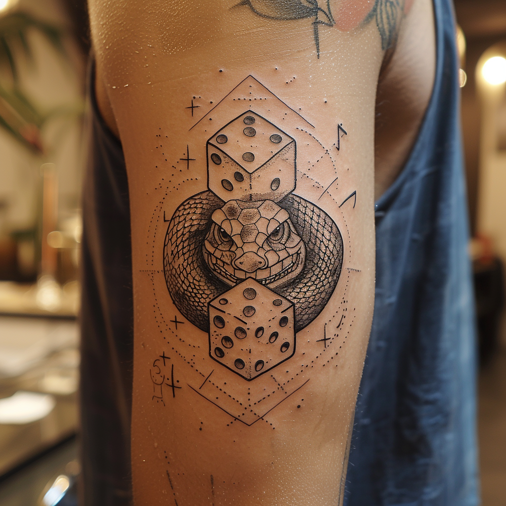 6.1 Snake Eyes Dice Tattoo for Risk Takers 10 Creative Dice Tattoo Designs to Roll Out Your Luck in 2024