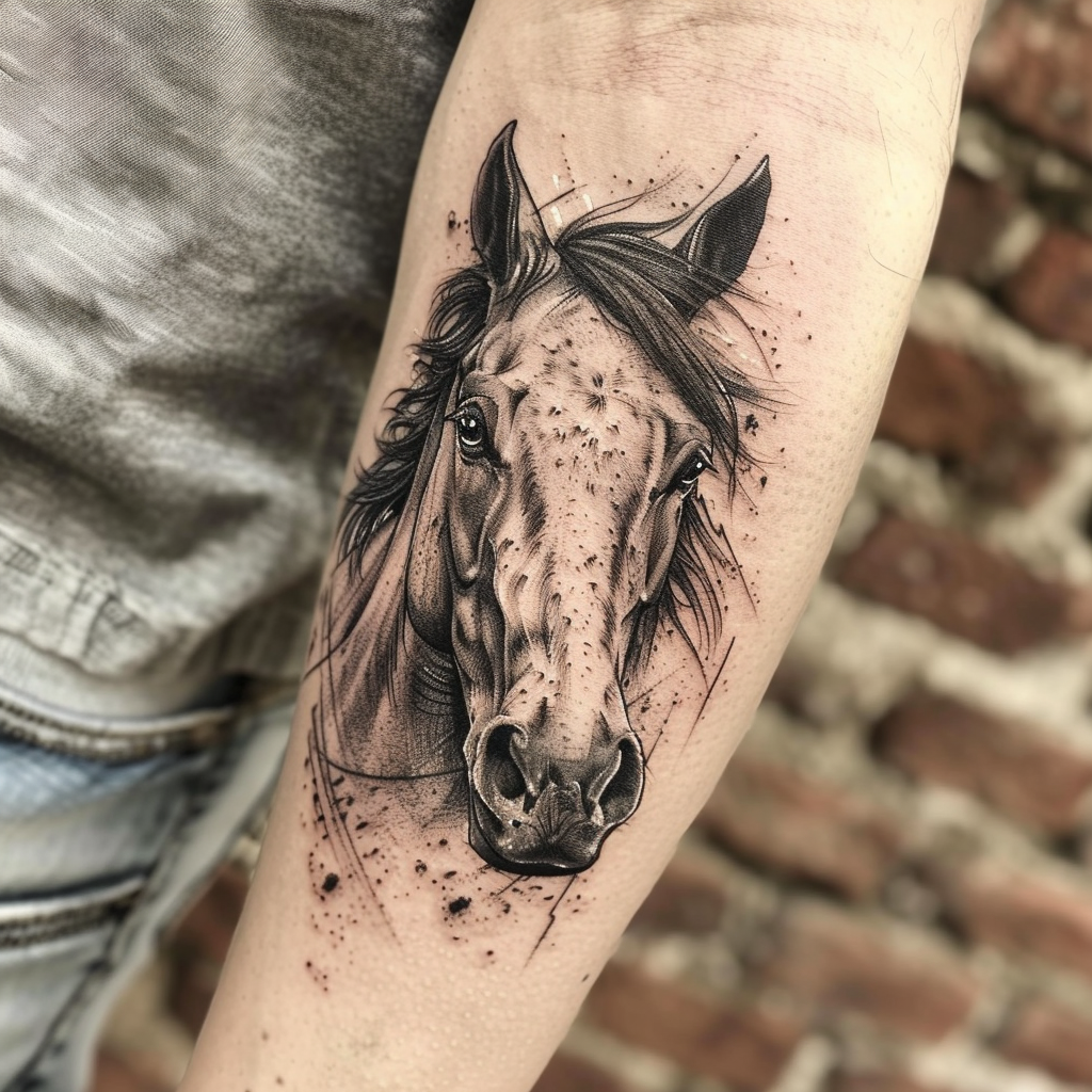 7. Realistic Horse Portrait Tattoos 10 Stunning Horse Tattoo Designs to Showcase Your Equestrian Passion in 2024