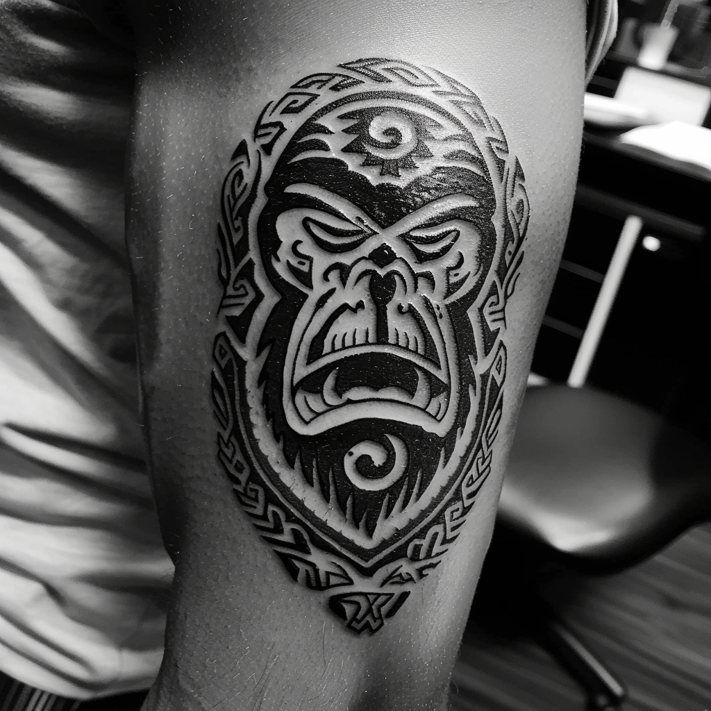 7.1 Traditional Tribal Gorilla 10 Stunning Gorilla Tattoo Designs to Showcase Your Strength in 2024