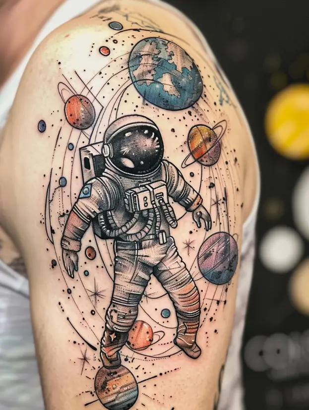 8. Astronaut Holding the Universe 10 Best Astronaut Tattoo Designs in 2024: Symbols of Space Exploration