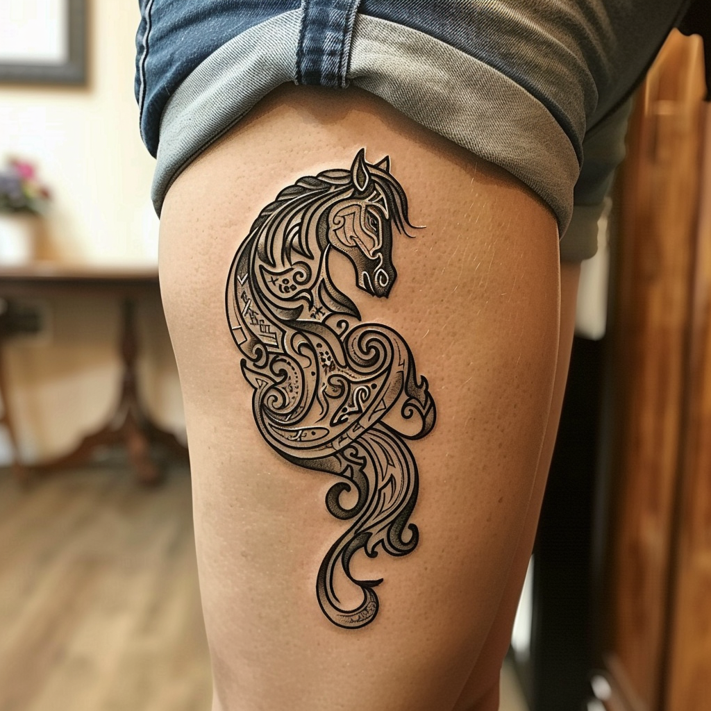 9. Celtic Horse Tattoos Symbolizing Strength and Freedom 10 Stunning Horse Tattoo Designs to Showcase Your Equestrian Passion in 2024
