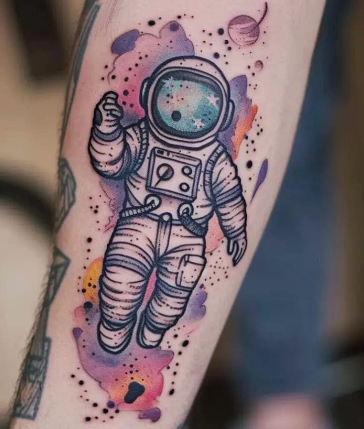 9. Vintage Style Astronaut 10 Best Astronaut Tattoo Designs in 2024: Symbols of Space Exploration