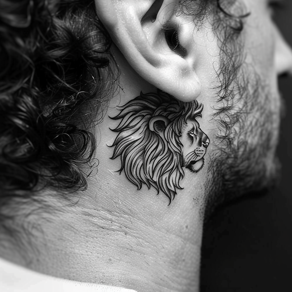 Animal Motifs Lions Wolves and Eagles 1 10 Trendy Behind the Ear Tattoos for Men in 2024: Unleash Your Style