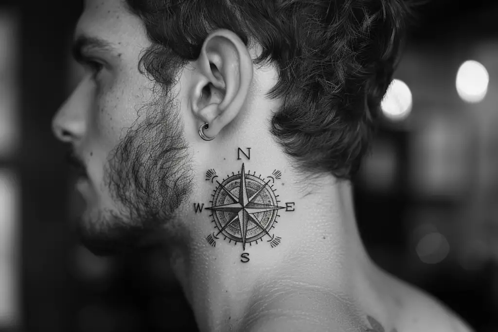 Maritime Icons Anchors and Compasses 10 Trendy Behind the Ear Tattoos for Men in 2024: Unleash Your Style