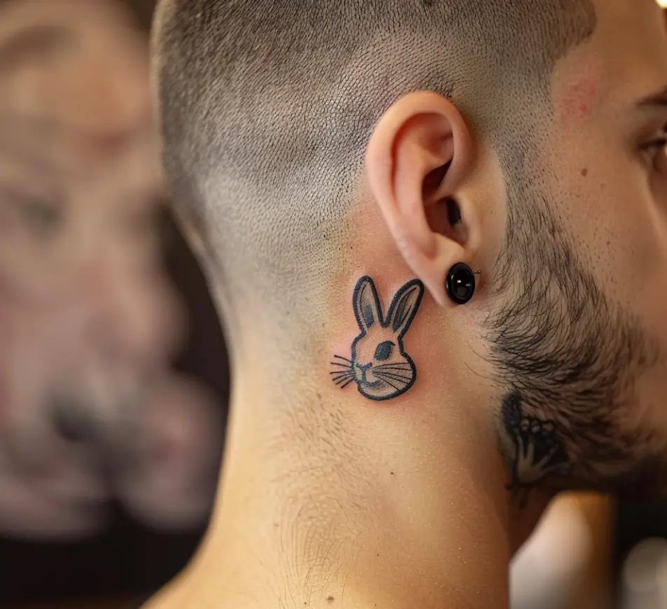 Small Portrait Tattoos 1 10 Trendy Behind the Ear Tattoos for Men in 2024: Unleash Your Style