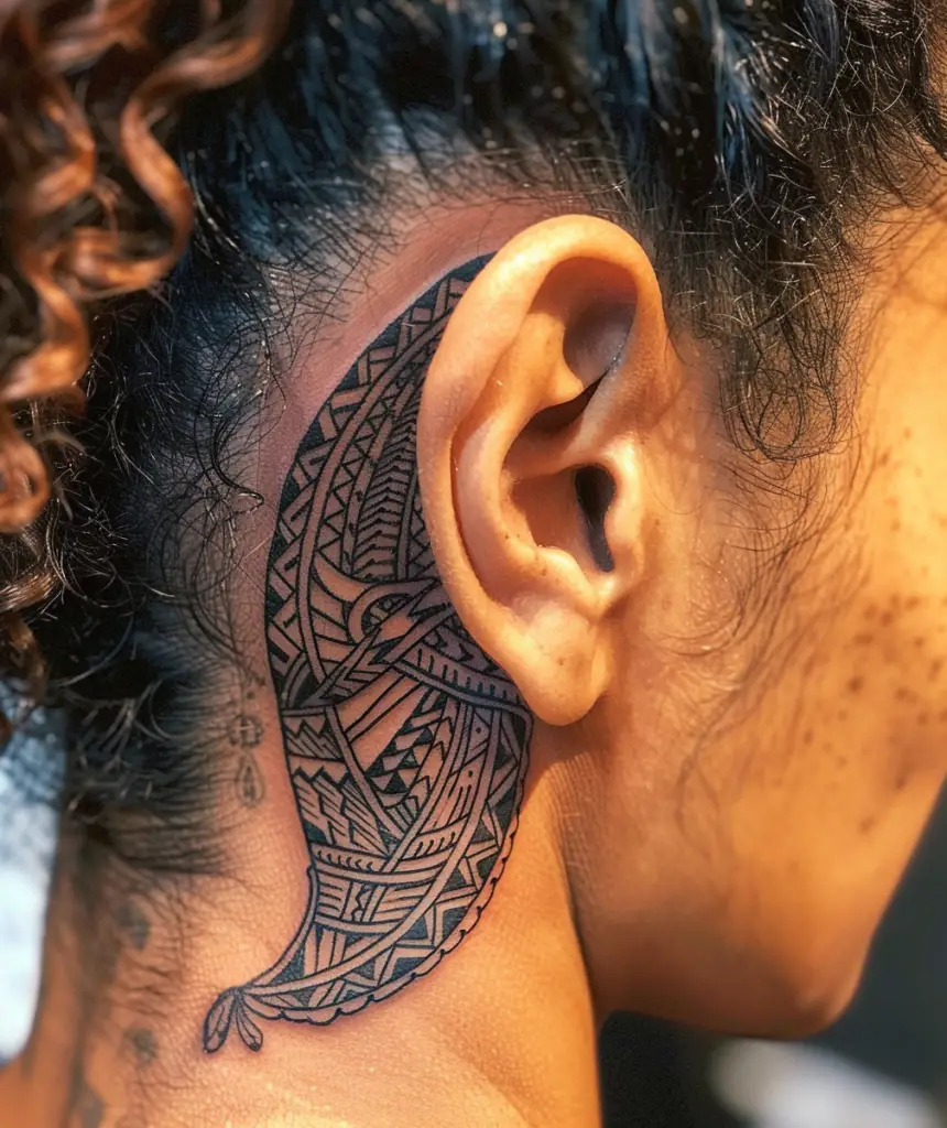 Traditional Tribal Marks 10 Trendy Behind the Ear Tattoos for Men in 2024: Unleash Your Style