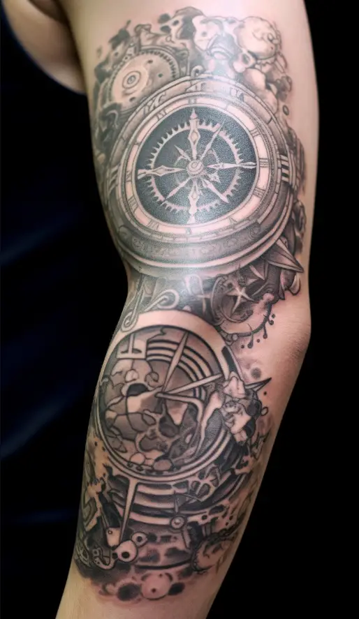 5. Combination of Birth Clock with Zodiac Signs 1 5 Stunning Birth Clock Tattoo Designs to Celebrate Life's Moments in 2024