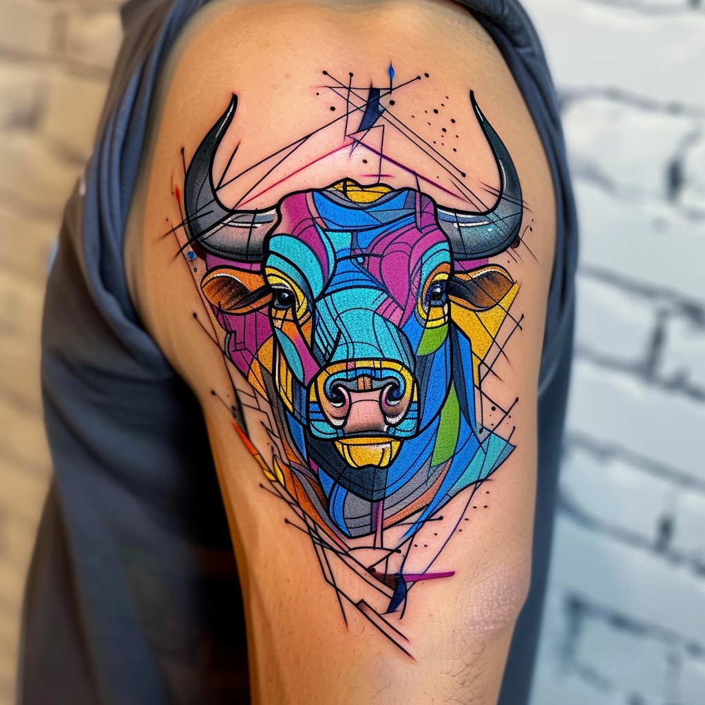 7 mau sac 12 Discover the Art of Bull Tattoos: Unleash the Power of Bold Designs